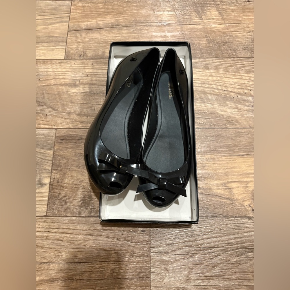 Black Melissa Flats